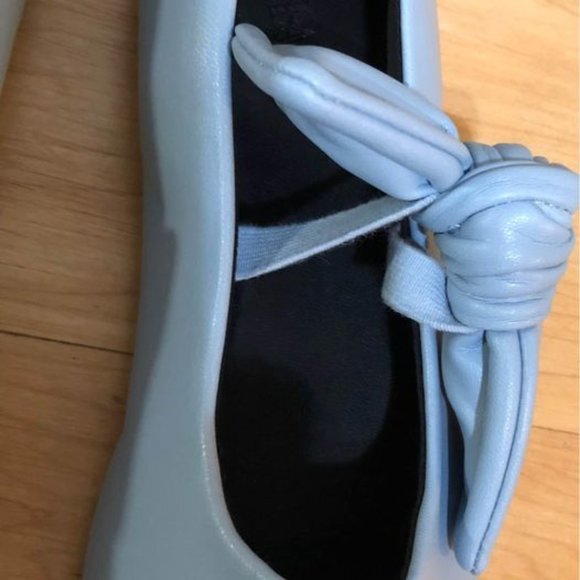 Zara Light Blue Flats with Bow - Picture 3 of 3
